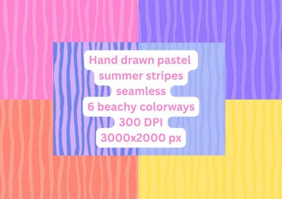 Download Summer Beach Pastel Seamless Stripes Set - Premium Resources
